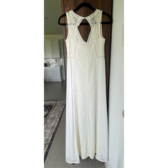 Altard State Maxi‎ Dress Women M White Boho Lace Bridal Bridesmaid Backless - Picture 7 of 15